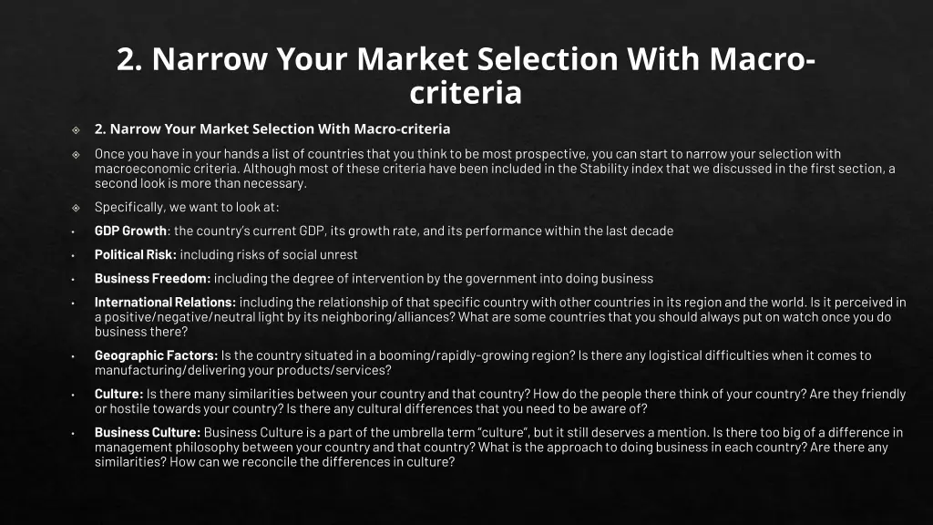 2 narrow your market selection with macro