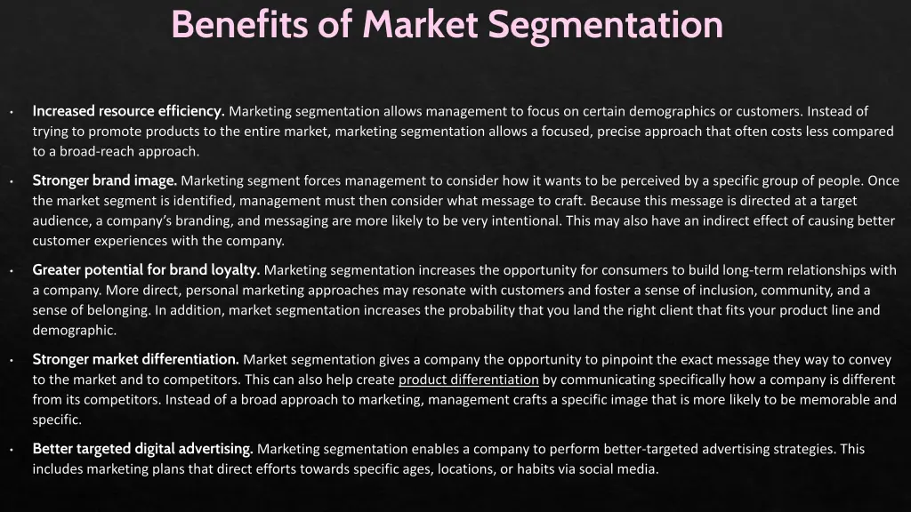 benefits of market segmentation