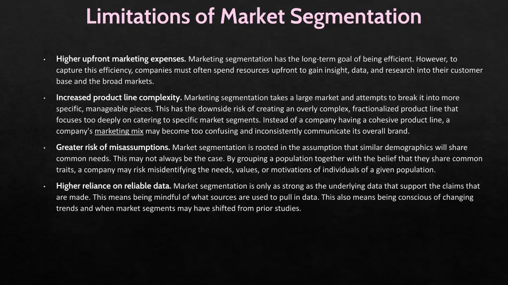 limitations of market segmentation