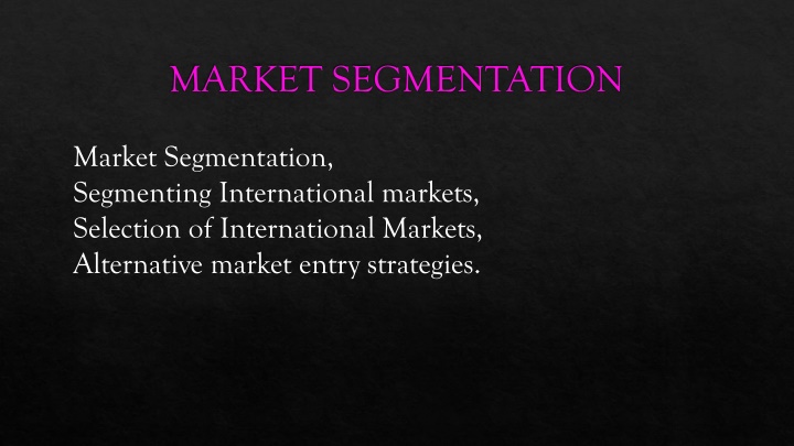 market segmentation