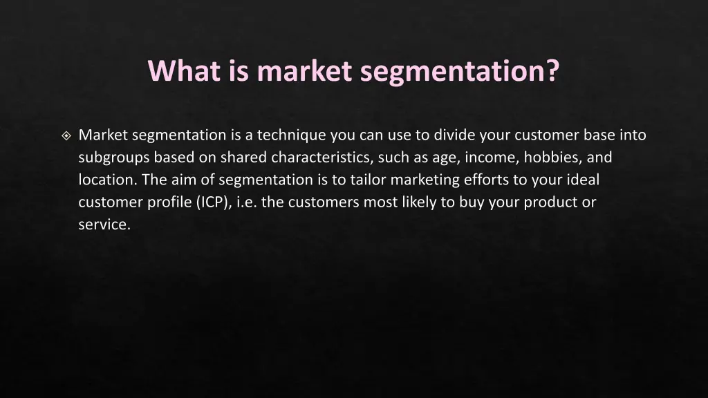 what is market segmentation