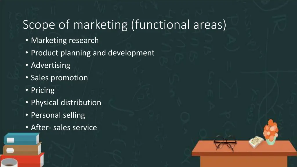 scope of marketing functional areas marketing