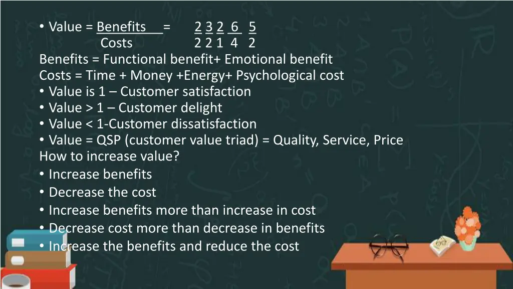 value benefits 2 3 2 6 5 costs 2 2 1 4 2 benefits