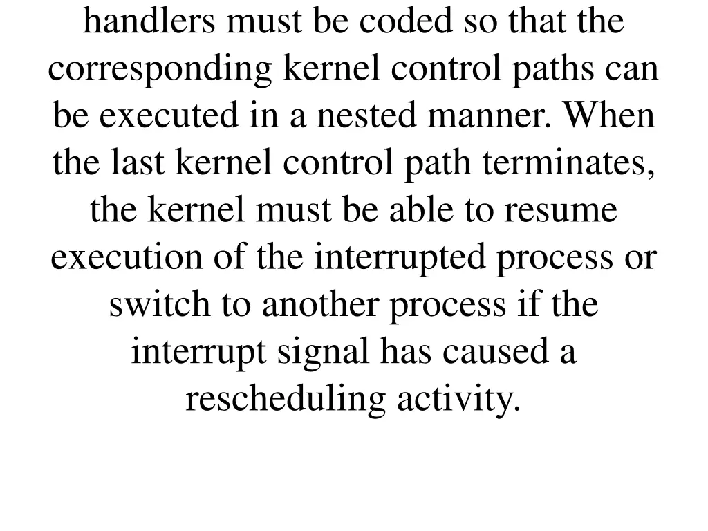 handlers must be coded so that the corresponding