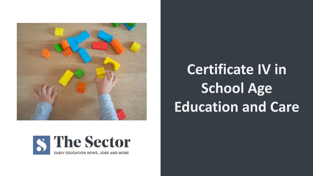 certificate iv in school age education and care