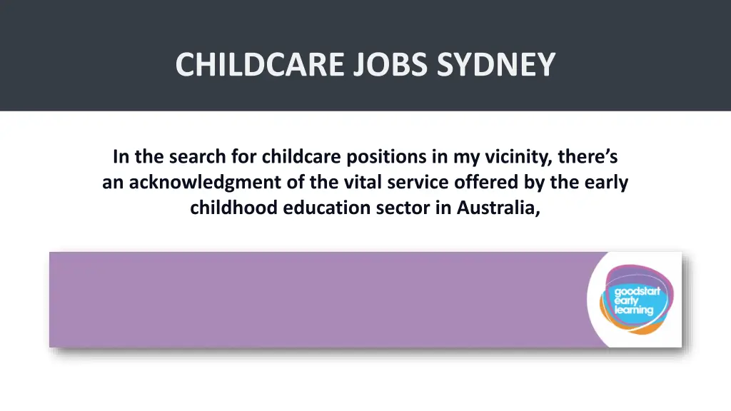 childcare jobs sydney