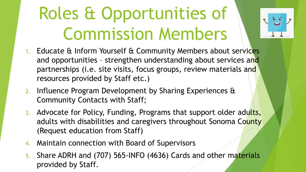 roles opportunities of commission members