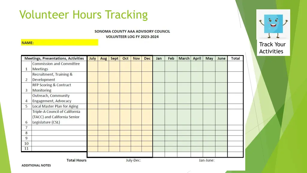 volunteer hours tracking