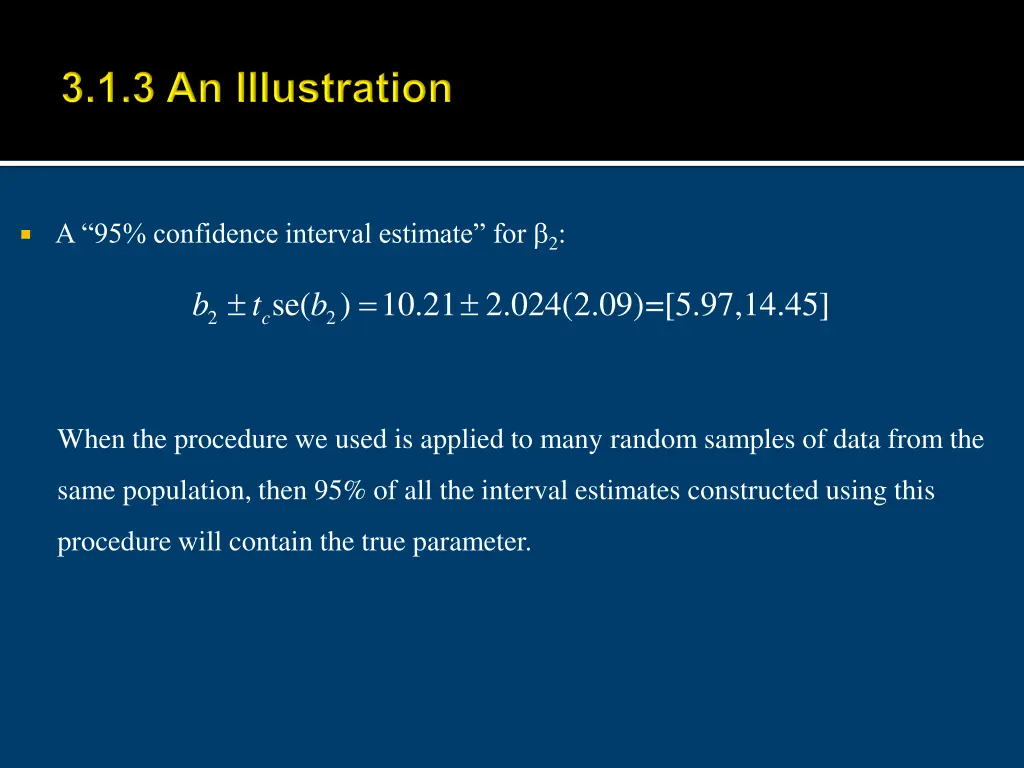 a 95 confidence interval estimate for 2