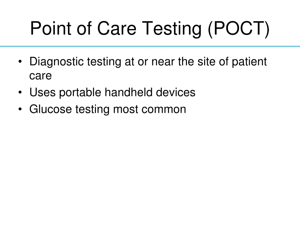 point of care testing poct