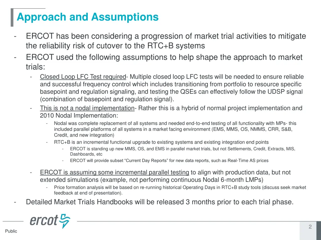 approach and assumptions