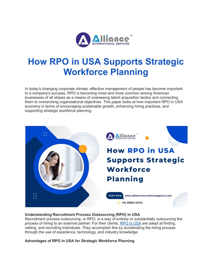 how rpo in usa supports strategic workforce
