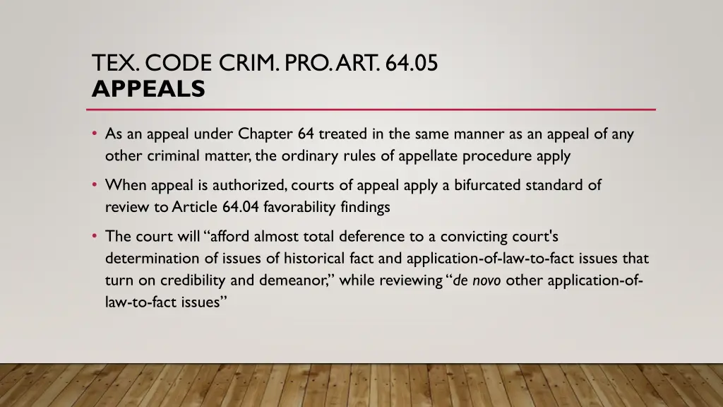 tex code crim pro art 64 05 appeals 2