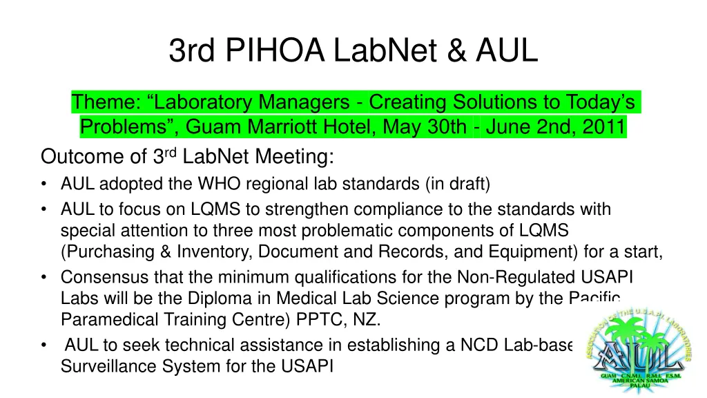 3rd pihoa labnet aul