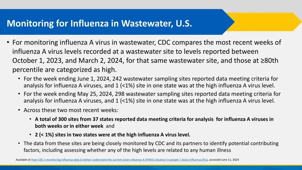 monitoring for influenza in wastewater u s 1