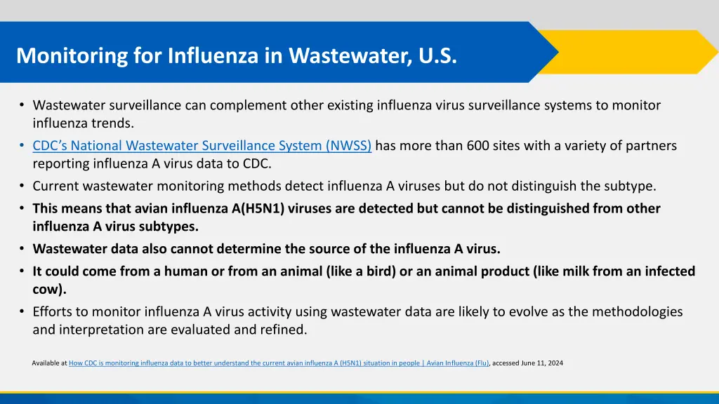 monitoring for influenza in wastewater u s