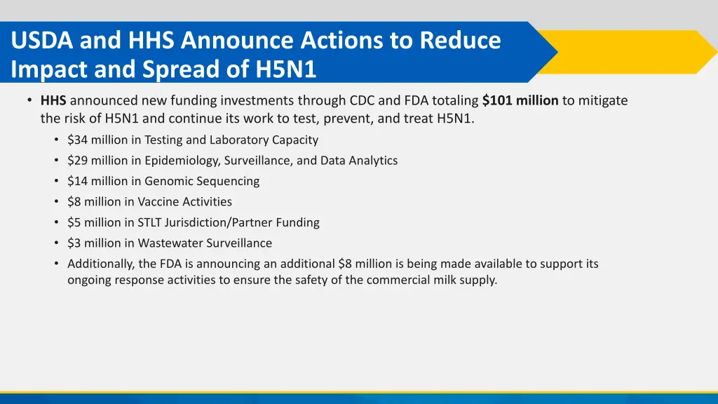 usda and hhs announce actions to reduce impact 1