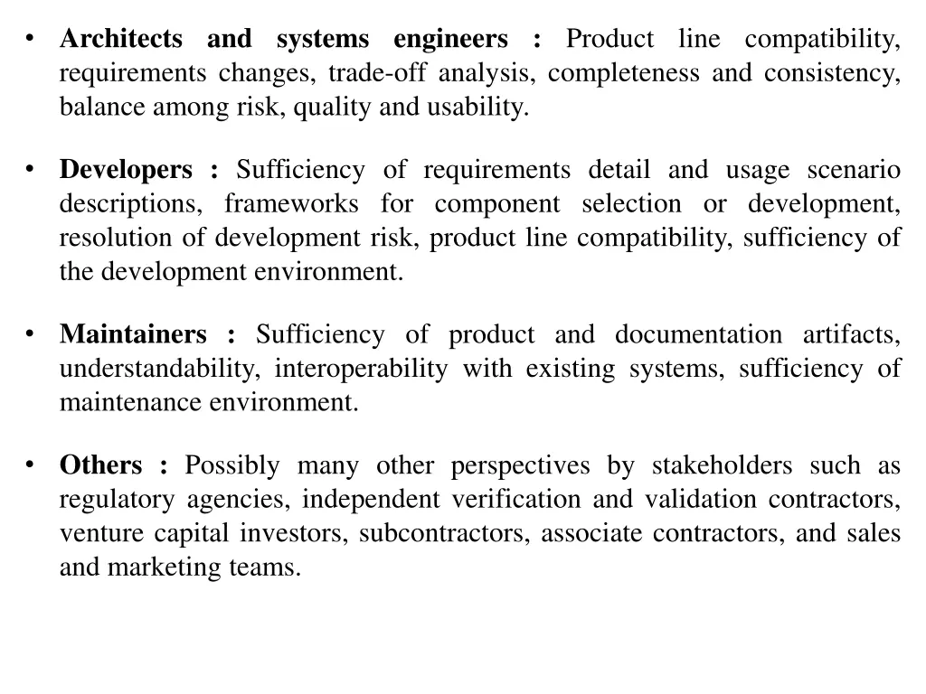 architects and systems engineers product line