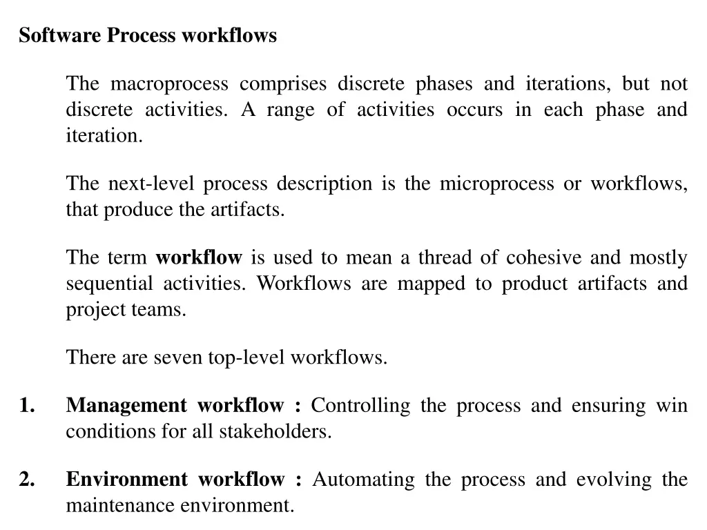 software process workflows