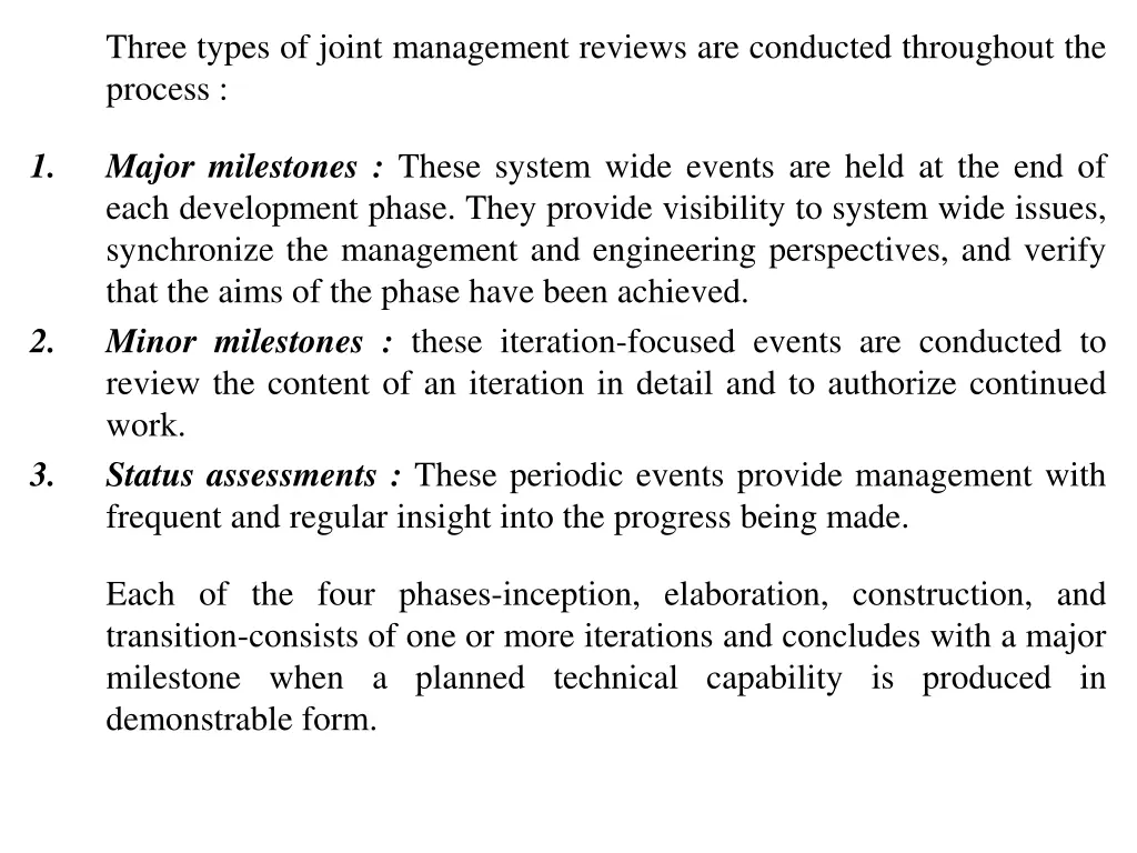 three types of joint management reviews