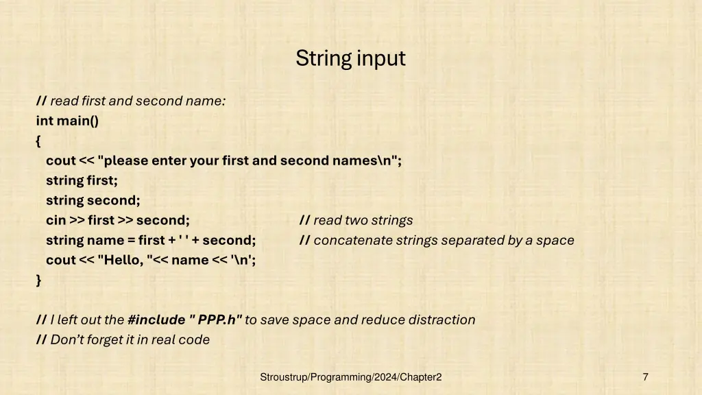 string input