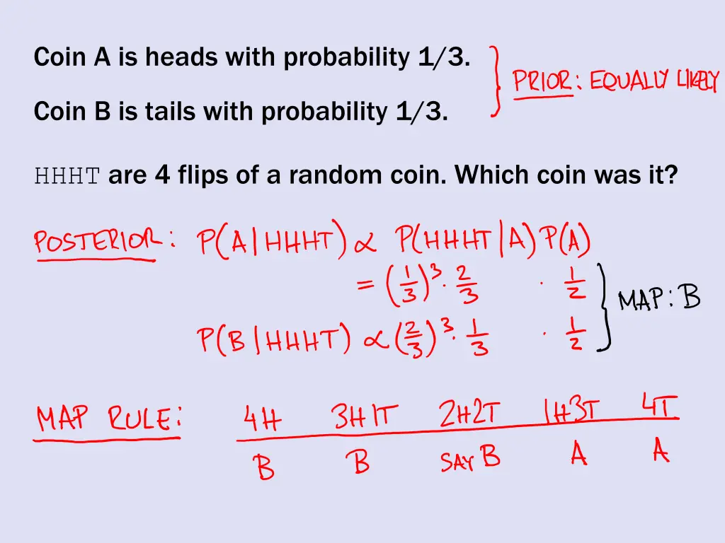 coin a is heads with probability 1 3