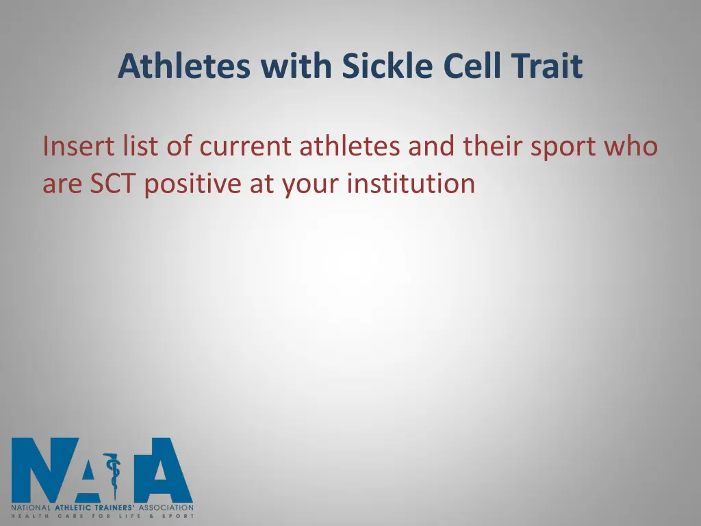 athletes with sickle cell trait