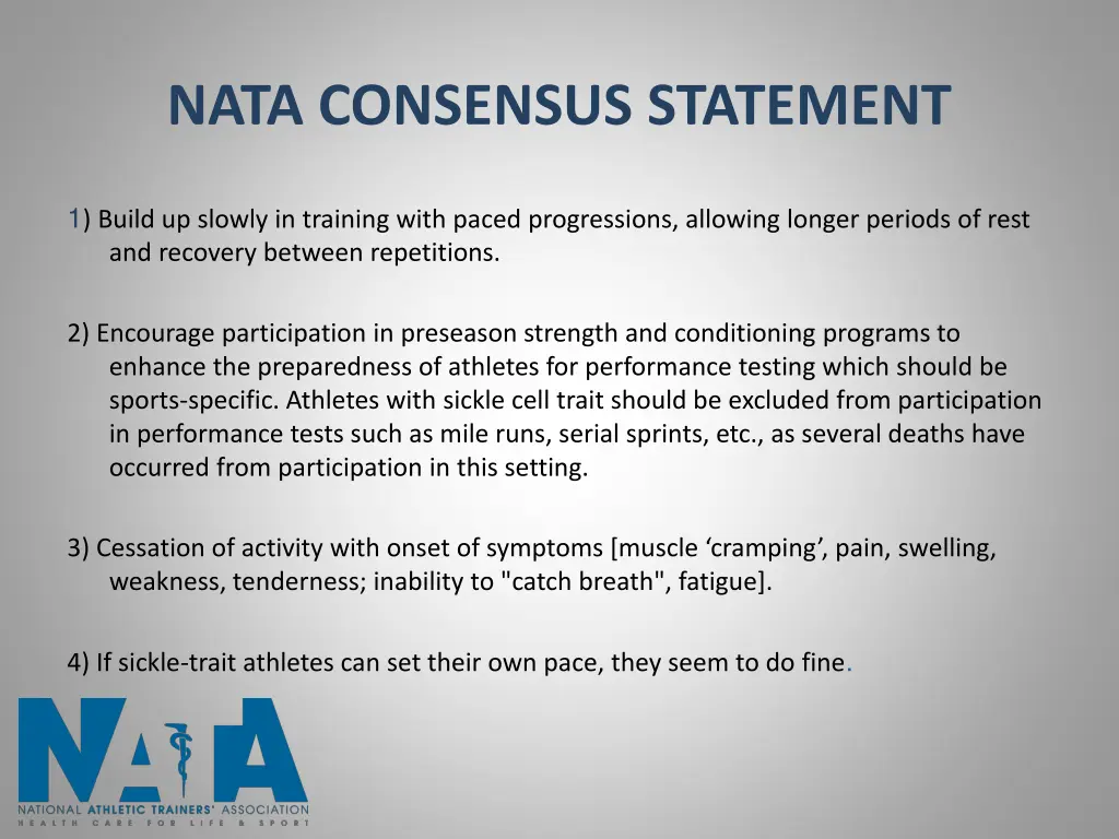 nata consensus statement
