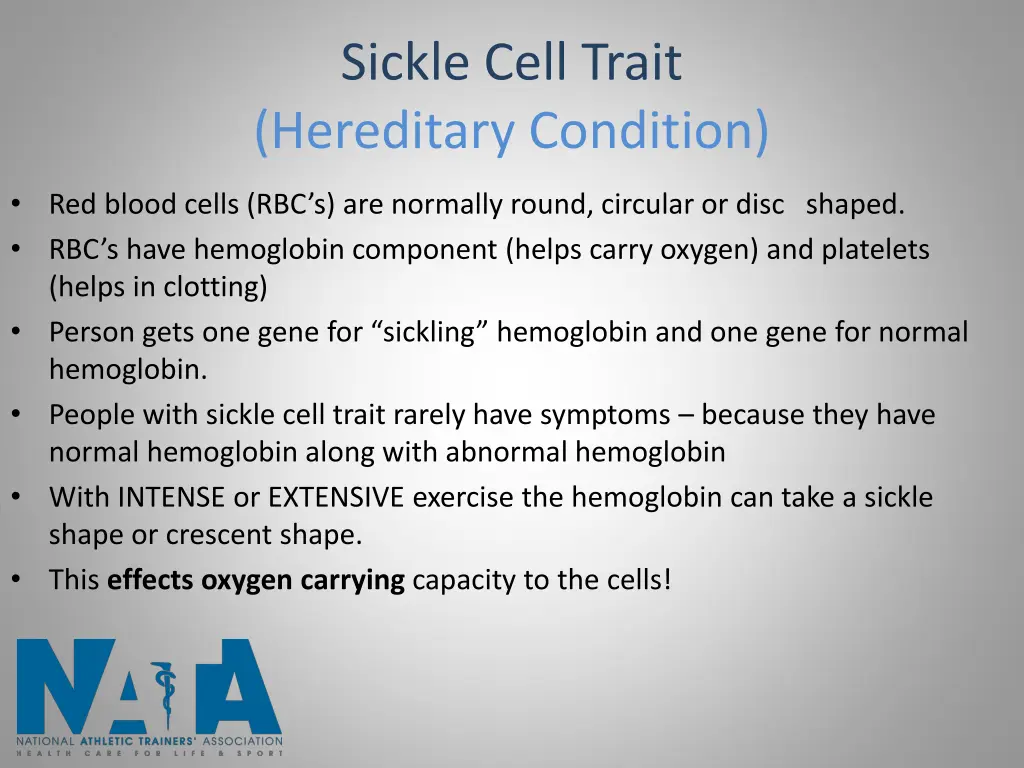 sickle cell trait hereditary condition