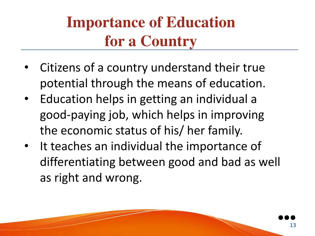 importance of education for a country