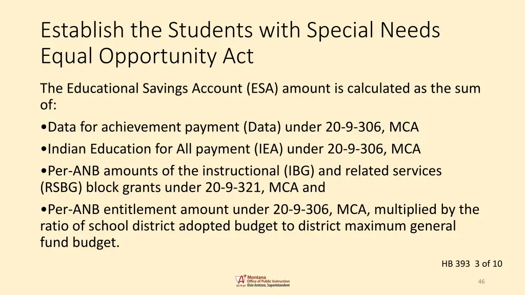 establish the students with special needs equal 2