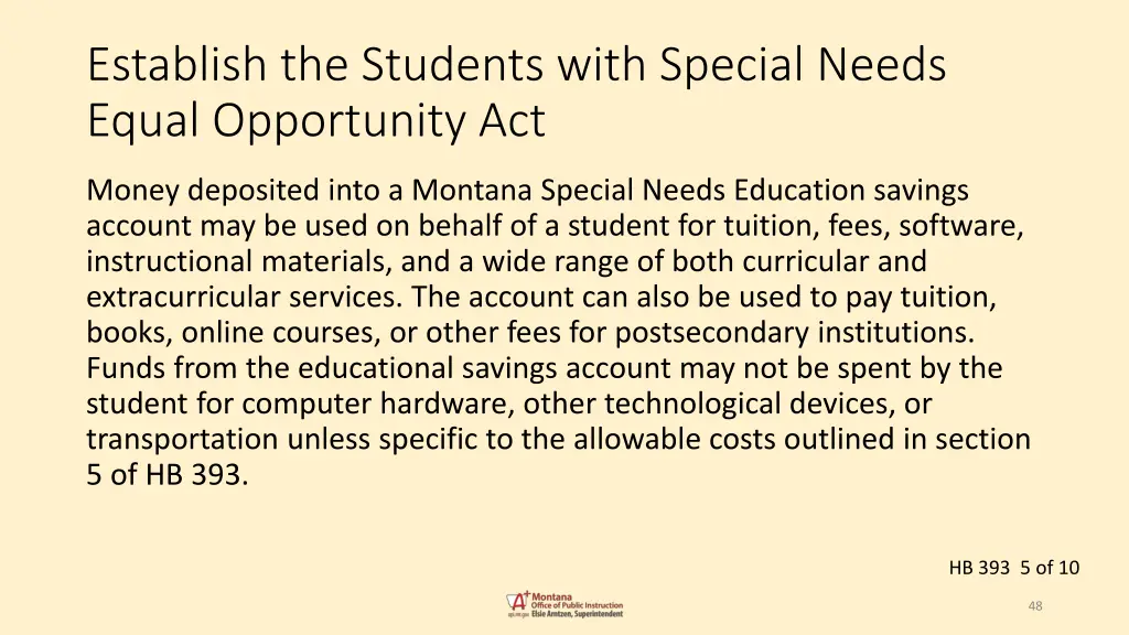 establish the students with special needs equal 4