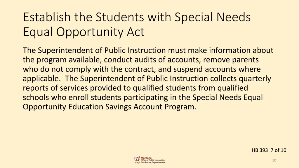 establish the students with special needs equal 6