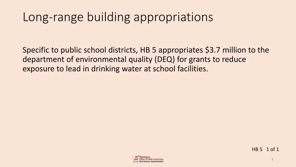 long range building appropriations