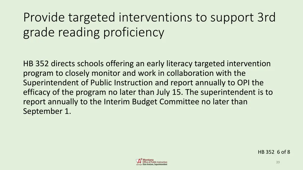 provide targeted interventions to support 5