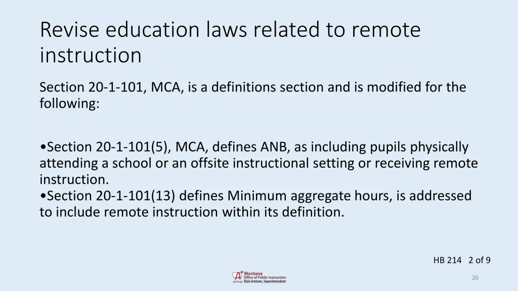 revise education laws related to remote 1