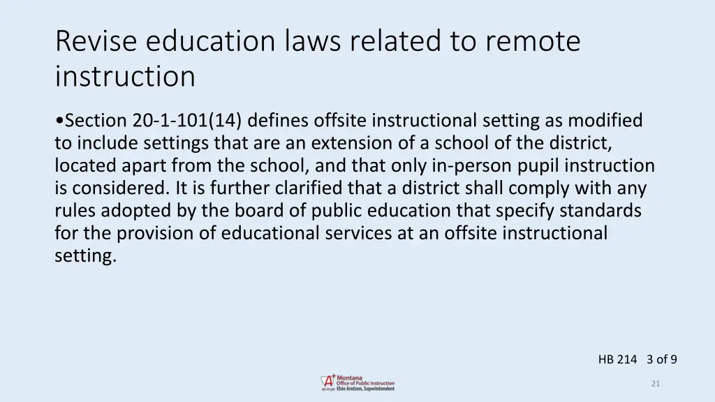 revise education laws related to remote 2