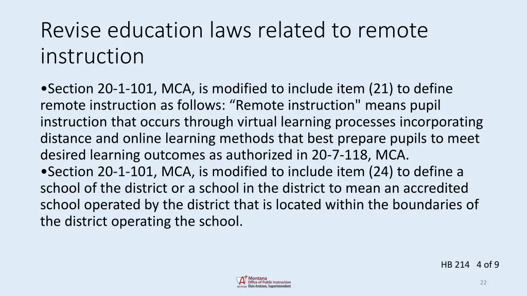 revise education laws related to remote 3