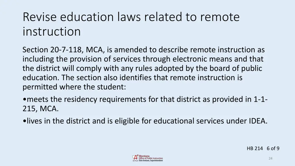 revise education laws related to remote 5