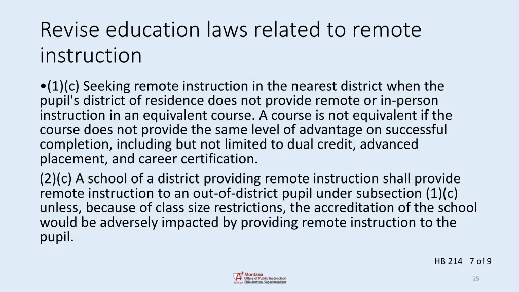 revise education laws related to remote 6