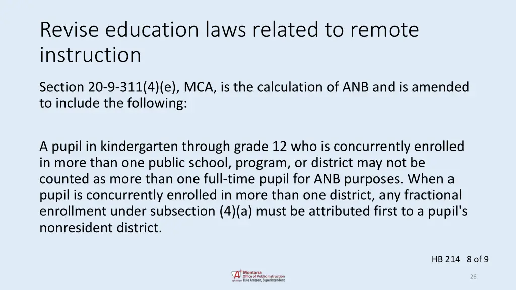 revise education laws related to remote 7