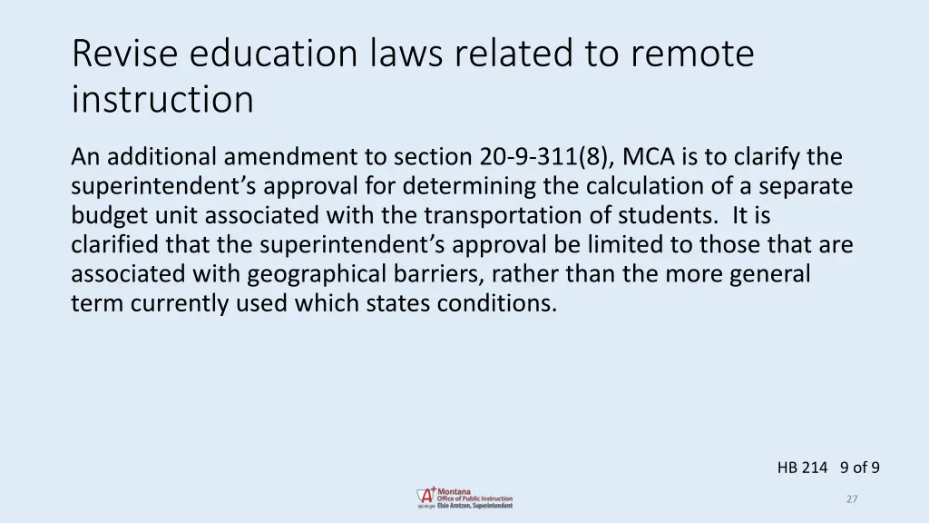 revise education laws related to remote 8