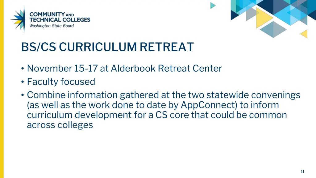 bs cs curriculum retreat