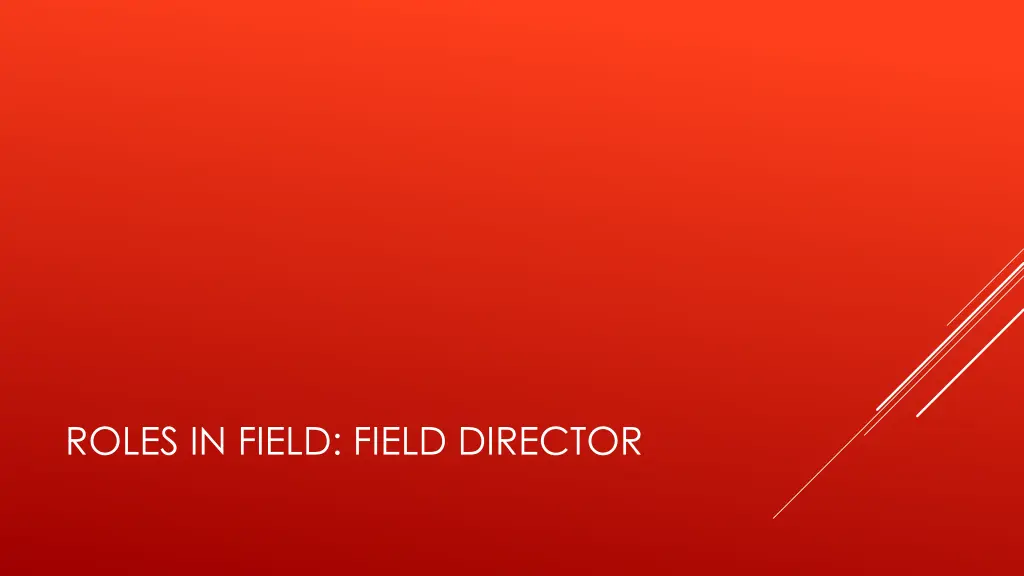 roles in field field director