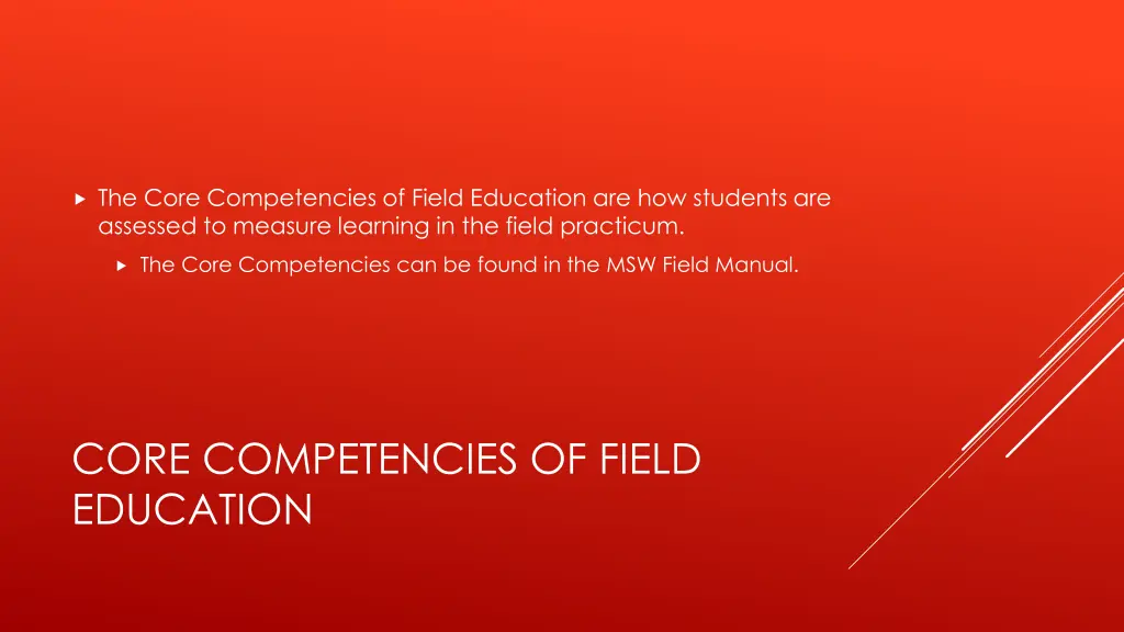 the core competencies of field education