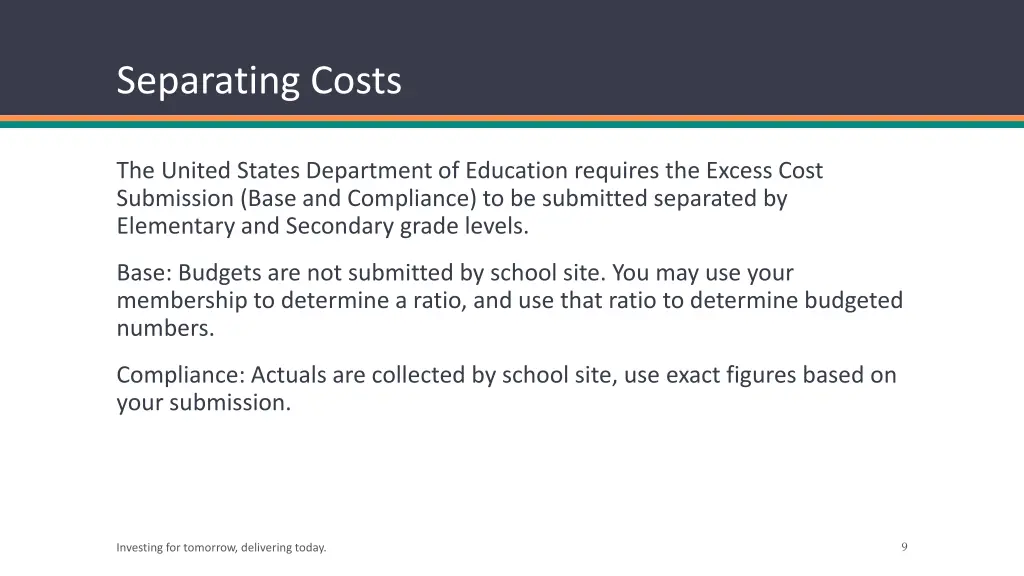 separating costs