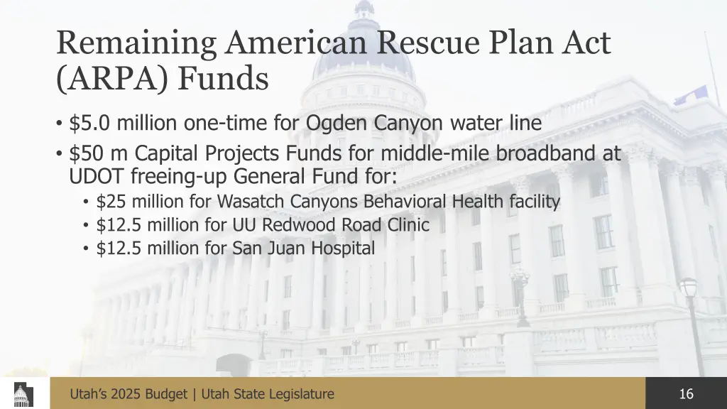 remaining american rescue plan act arpa funds