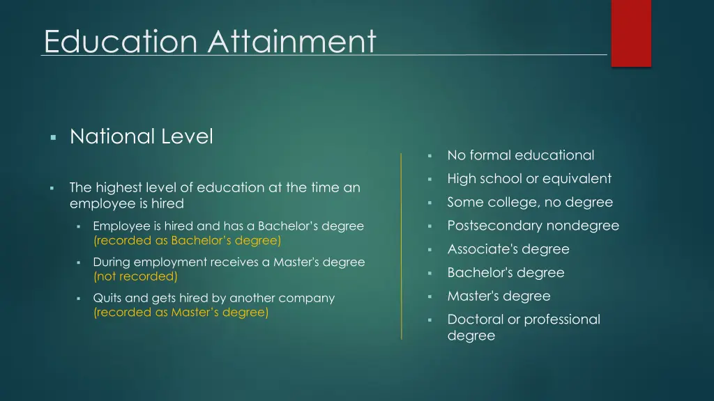 education attainment