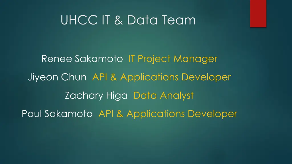 uhcc it data team