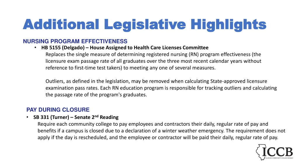 additional legislative highlights additional 1